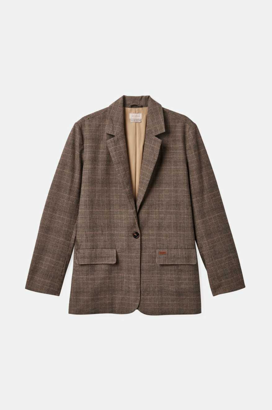 Manhattan Blazer - Brown/Cream Houndstooth