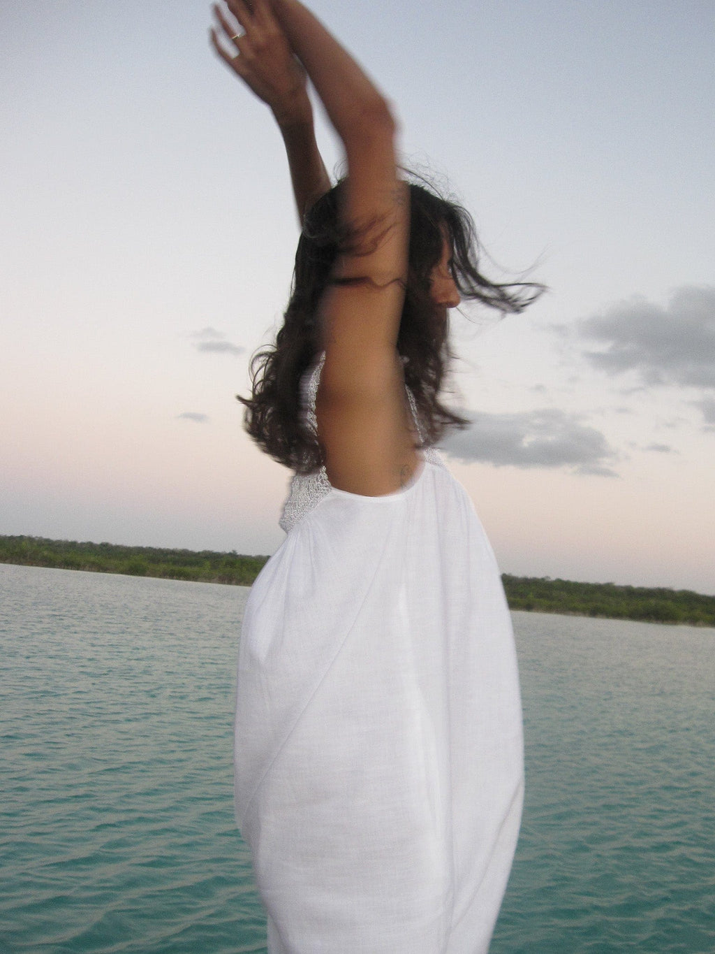 Adelia Dress in White Linen
