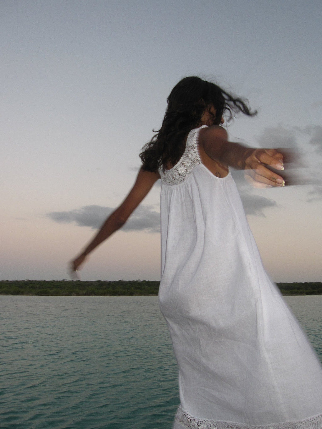 Adelia Dress in White Linen