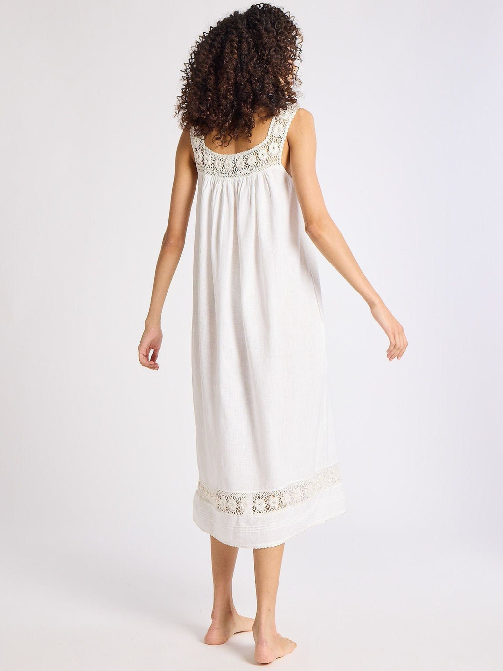 Adelia Dress in White Linen