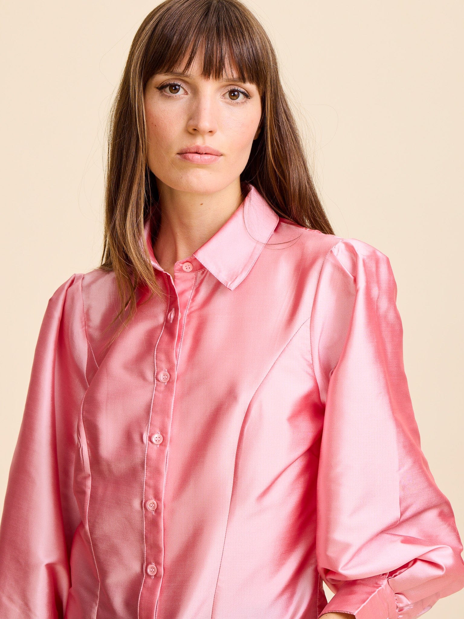 Adeline Top in Peony Taffeta