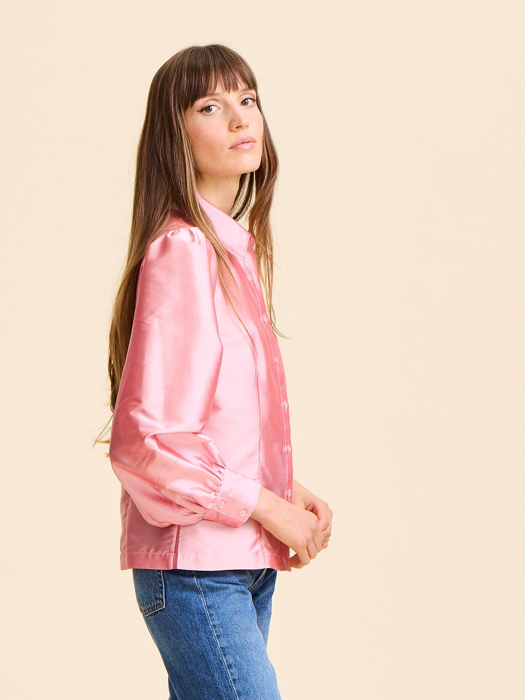 Adeline Top in Peony Taffeta