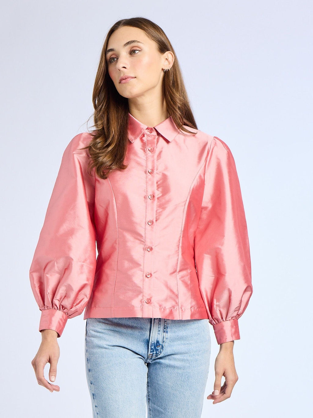 Adeline Top in Peony Taffeta